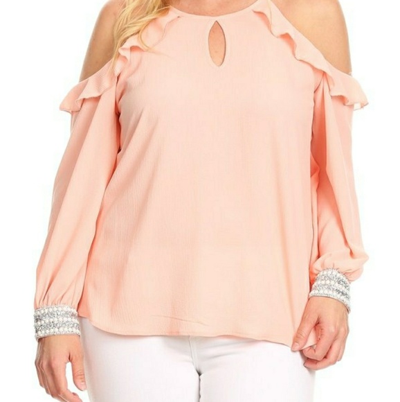 New 1x-3x plus size cold shoulder top - Picture 6 of 6